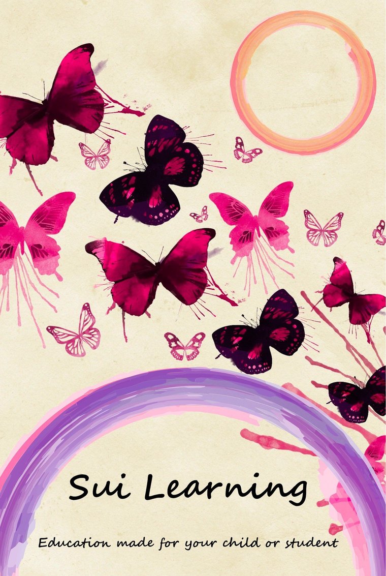Cover of Sui Learning: watercolor butterflies over aged paper, with the title in brush lettering.